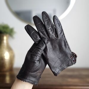 Vintage Leather Gloves – Made in Japan Women’s Size Small Dark Brown / Espresso
